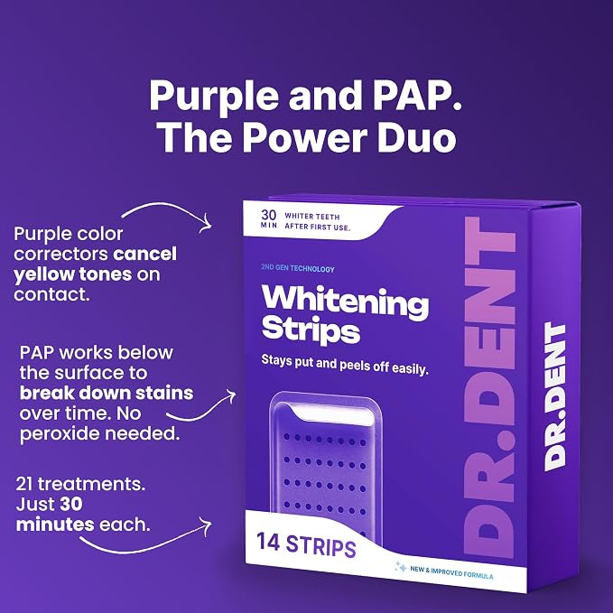 DR DENT Purple Teeth Whitening Strips