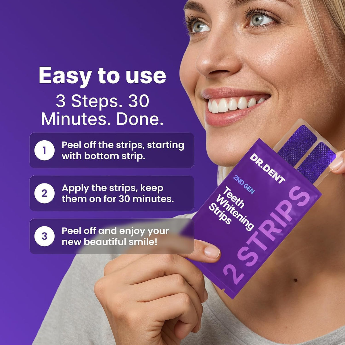 Why people choose the DR DENT Purple Teeth Whitening Strips