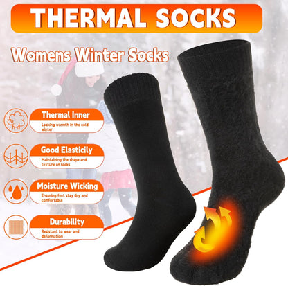 Velice Winter Warm Thermal Socks for Women Extra Thick Insulated Heated Crew Boot Socks for Cold Weather 5 Pairs