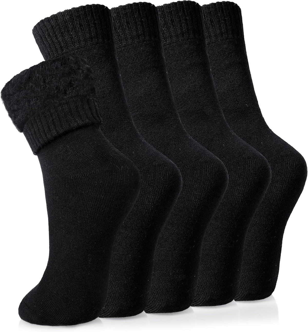Velice Winter Warm Thermal Socks for Women Extra Thick Insulated Heated Crew Boot Socks for Cold Weather 5 Pairs