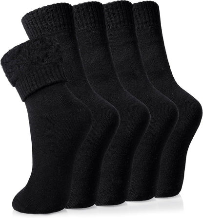Velice Winter Warm Thermal Socks for Women Extra Thick Insulated Heated Crew Boot Socks for Cold Weather 5 Pairs