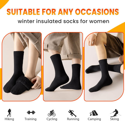 Velice Winter Warm Thermal Socks for Women Extra Thick Insulated Heated Crew Boot Socks for Cold Weather 5 Pairs